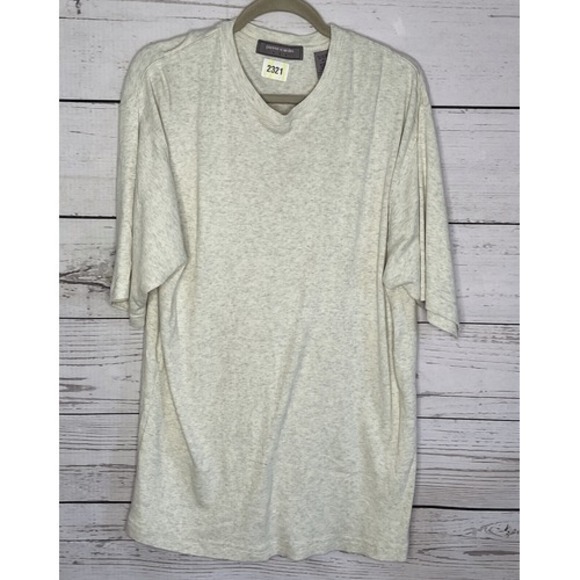 Pierre Cardin Sweaters - Pierre Cardin Men's XL Ivory Tee Knit Ribbed Pullover Sweater Short Sleeve
